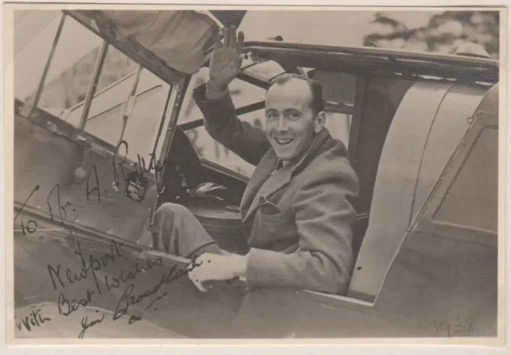 1938 Harry Broadbent in his aircraft cockpit ... Image 1++