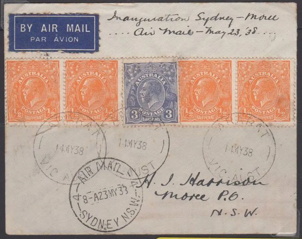 1938 (23rd May) Sydney to Moree cover with ½d x 4 ... Image 1++