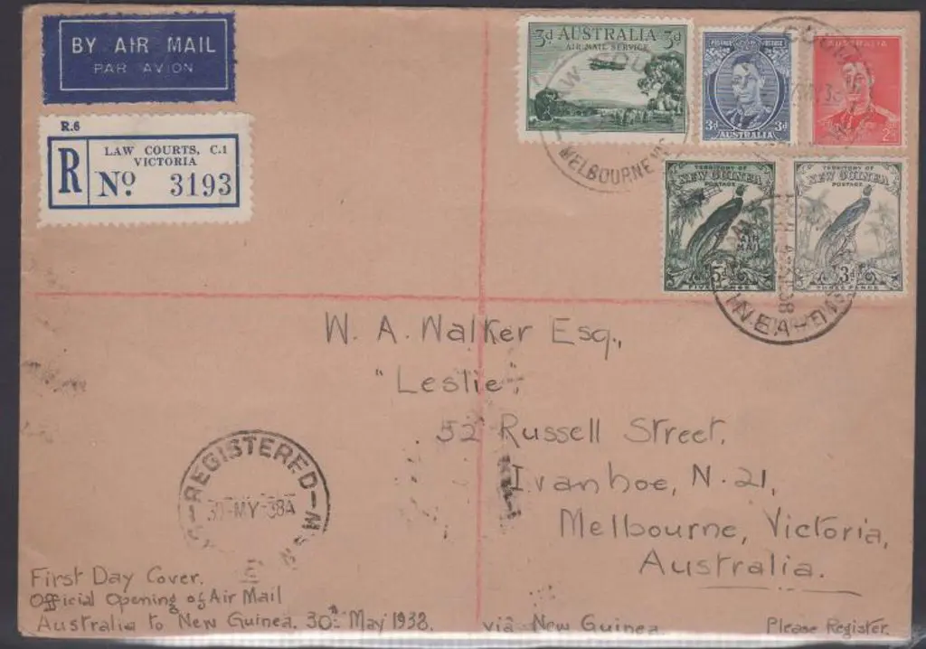 1938 (30th May) Australia to New Guinea & return ... Image 1++