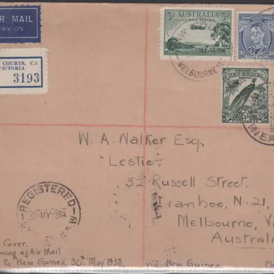 1938 (30th May) Australia to New Guinea & return ...