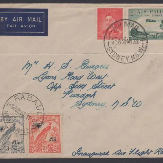 1938 (30th May) ditto but Airmail env with 3d ...