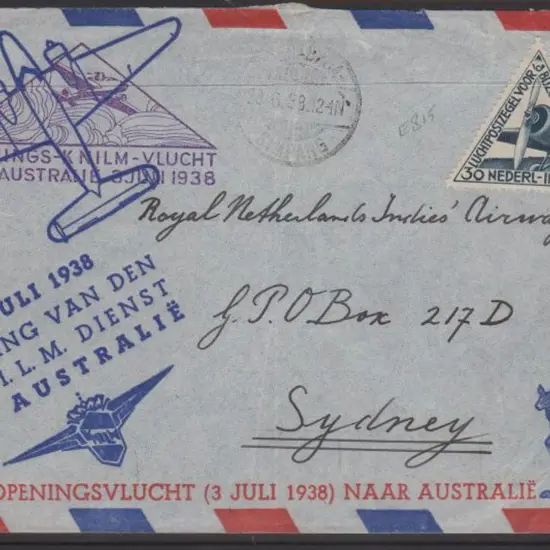 1938 (28th June) ditto but Java to Australia leg ...