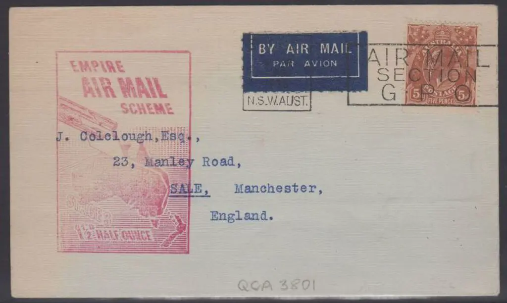 1938 (28th July) Australia to England "All Up" ... Image 1++