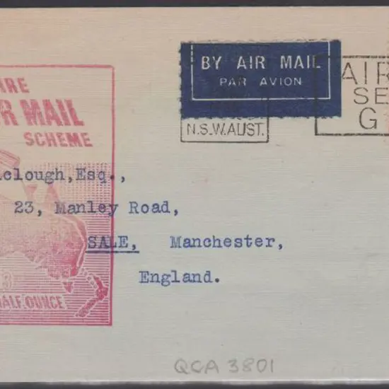 1938 (28th July) Australia to England "All Up" ...