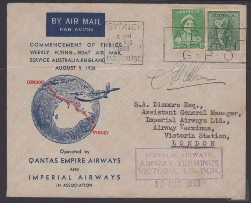 1938 (4th Aug) England to Australia Commencement ... Image 1++