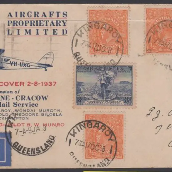 1939 (9th Jan) Brisbane to Kingaroy inaugural ...