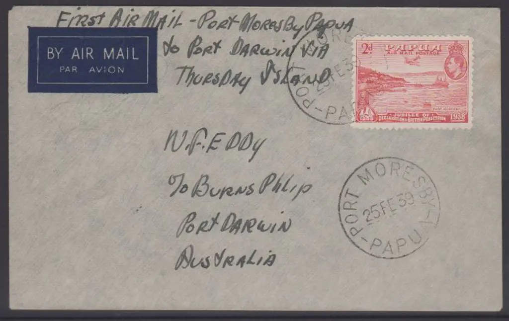 1939 (25th Feb) Papua to Australia First Air Mail ... Image 1++