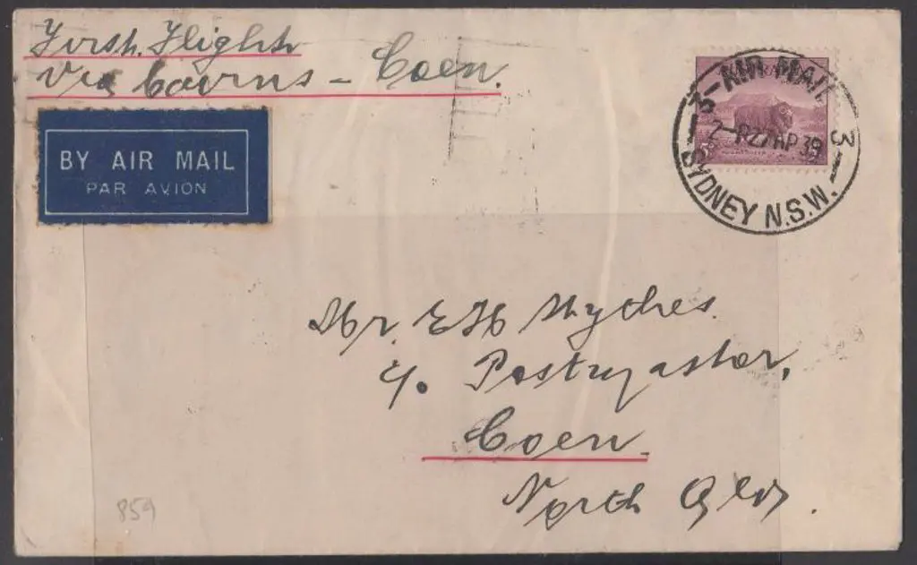 1939 (11th May) Cairns to Coen by Airlines of ... Image 1++