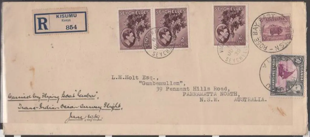 1939 (3rd June) Australia to Seychelles in the ... Image 1++