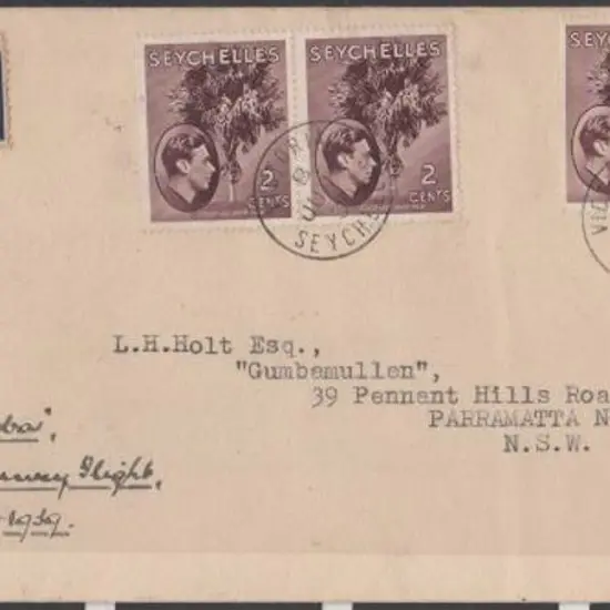 1939 (3rd June) Australia to Seychelles in the ...