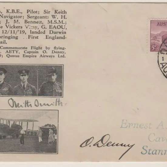 1939 (10th Dec) Darwin to Sydney Ross Smith 20th ...