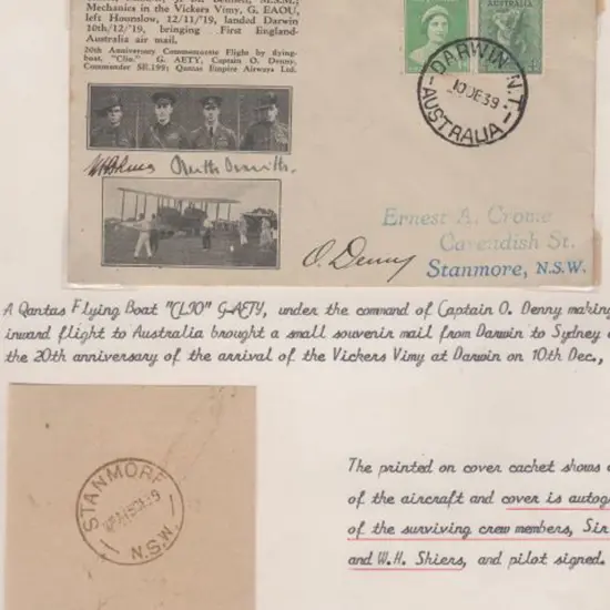 1939 (10th Dec) ditto but with 1d QM & 4d Koala ...