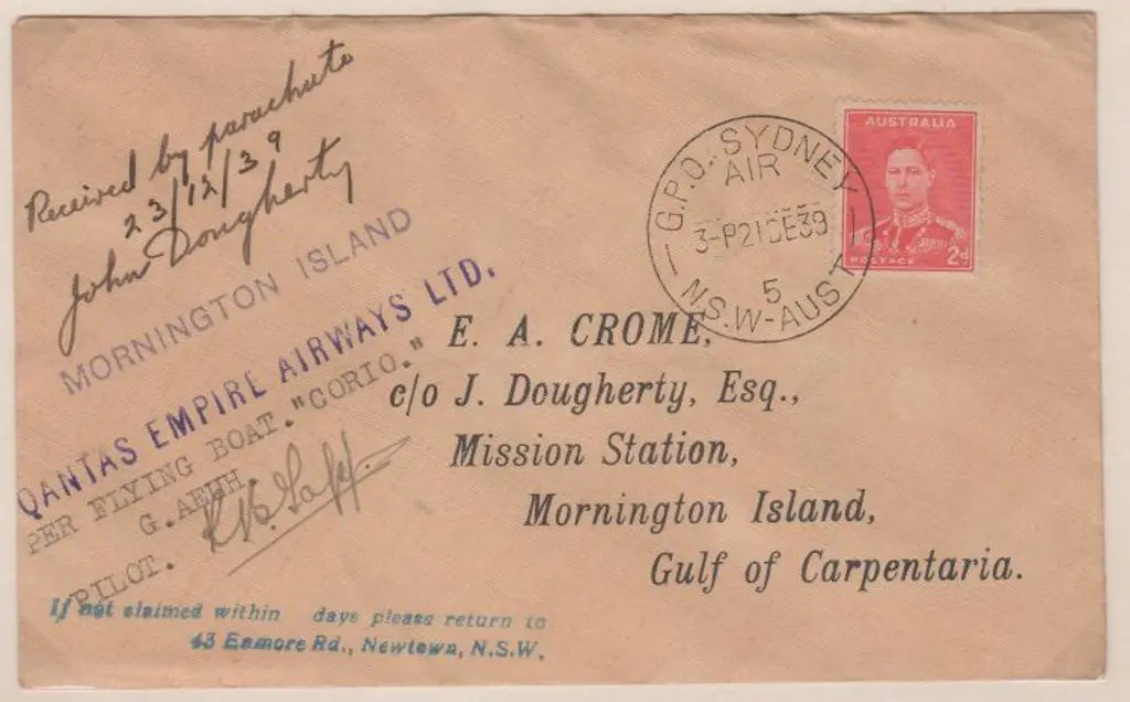 1939 (21st Dec) Sydney to Mornington Island First ... Image 1++