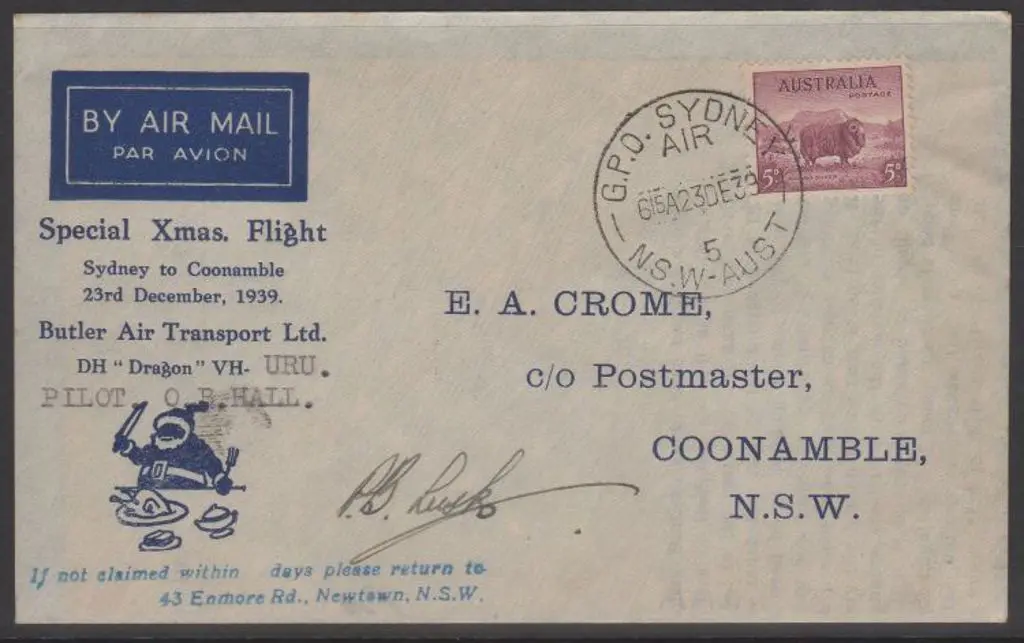 1939 (23rd Dec) Sydney to Coonamble Christmas ... Image 1++