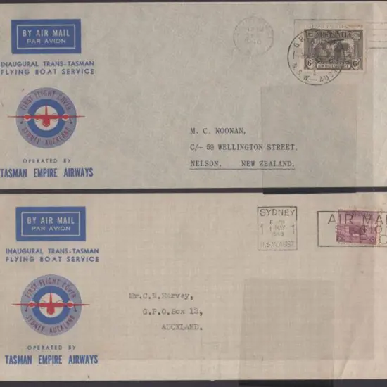 1940 (30th Apr) Australia to New Zealand TEAL ...
