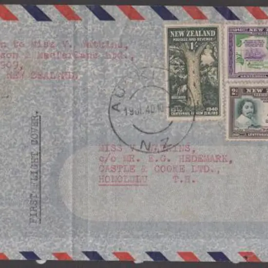 1940 (16th July) ditto but New Zealand to Hawaii ...