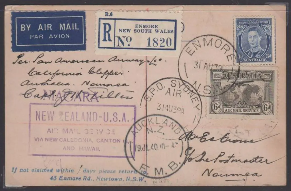 1940 (16th July) Australia to New Caledonia. ... Image 1++