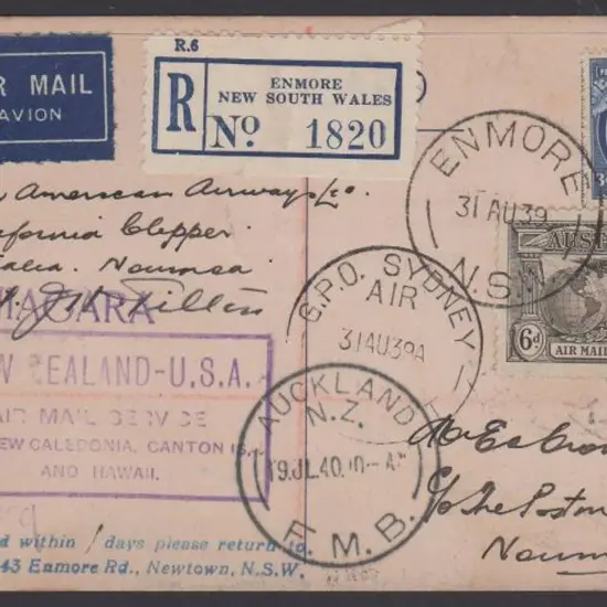 1940 (16th July) Australia to New Caledonia. ...