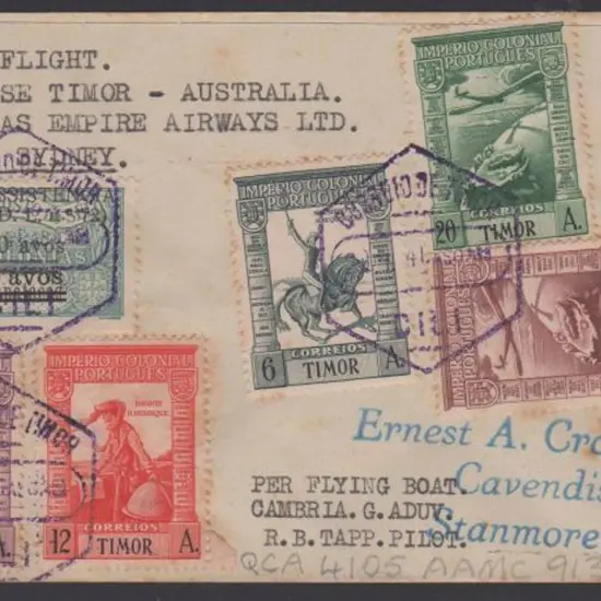 1941 (17th Jan) ditto but return flight to ...