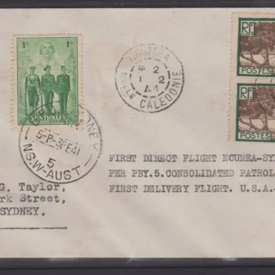 1941 (2nd Feb) New Caledonia to Australia Catalina ...