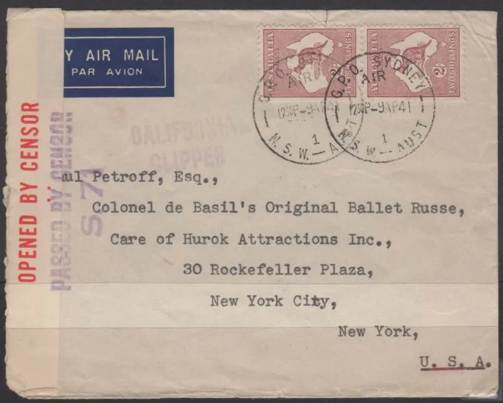 1941 (9th Apr) "CALIFORNIA CLIPPER" cachet on ... Image 1++