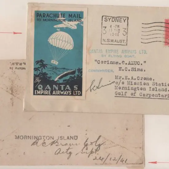 1941 (18th Dec) Sydney to Mornington Island Qantas ...