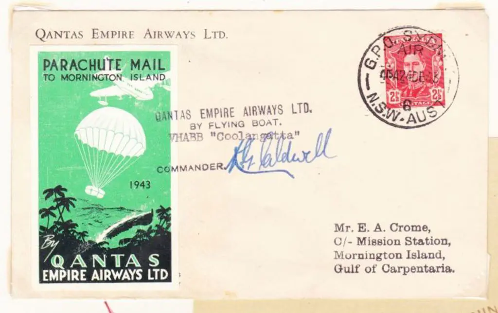 1943 (24th Dec) Sydney to Mornington Island Qantas ... Image 1++