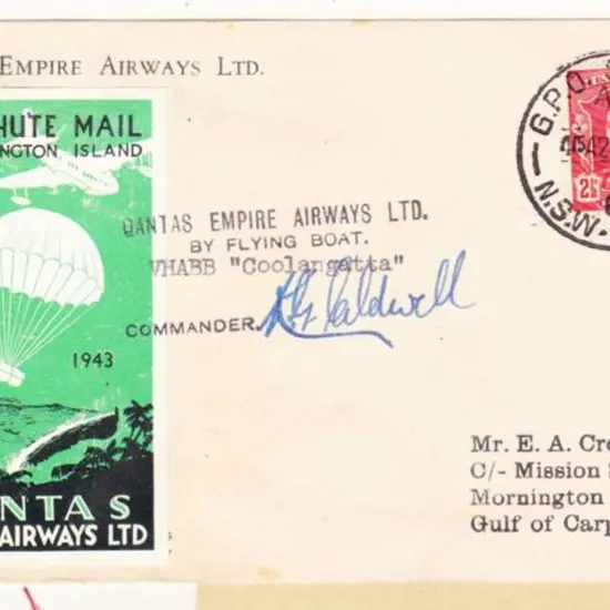 1943 (24th Dec) Sydney to Mornington Island Qantas ...