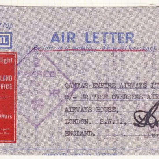 1944 (11th Sept) Australia to England "Re-opening ...