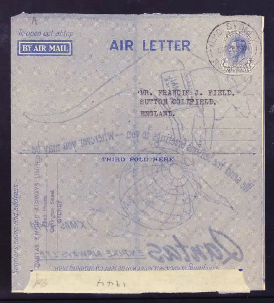 1944 (13th Dec) Australia to England Qantas ... Image 1++