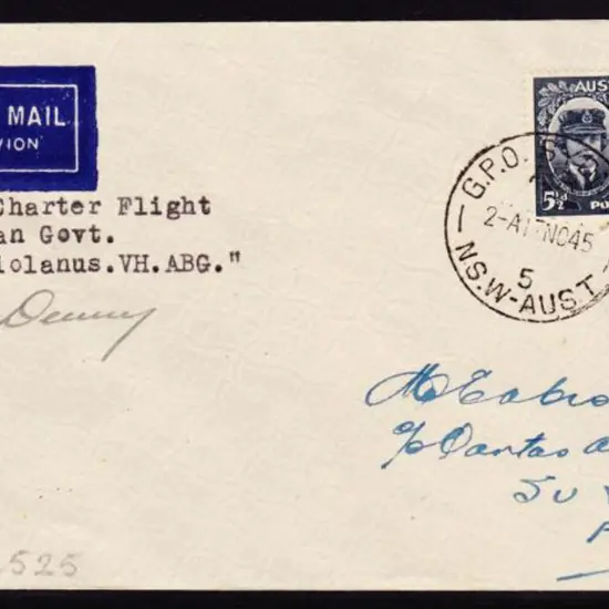 1945 (17th Nov) Australia to Fiji Qantas flying ...