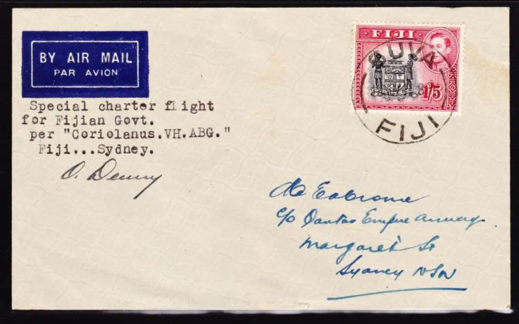 1945 (19th Nov) Fiji to Australia Qantas flying ... Image 1++