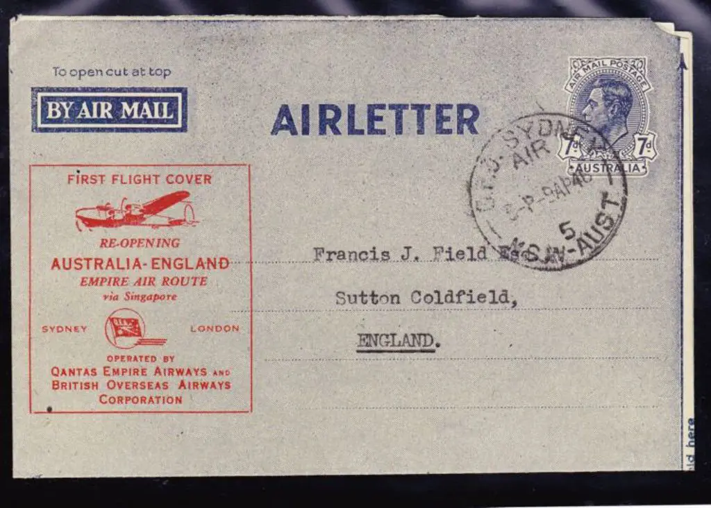 1946 (9th April) Australia to England re-opening ... Image 1++