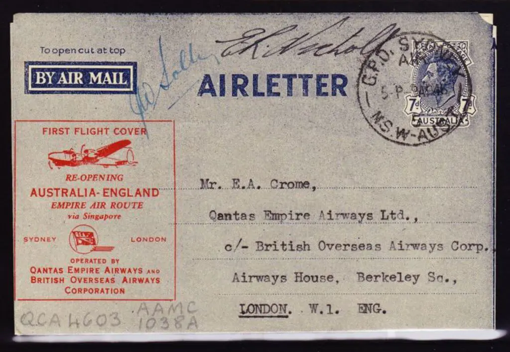 1946 (9th April) ditto but addressed to EA Crome & ... Image 1++