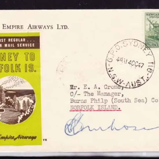 1947 (14th Oct) Australia to Norfolk Island by ...