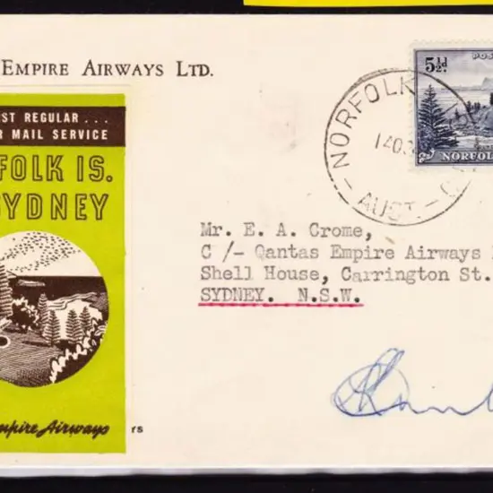 1947 (14th Oct) ditto but return to Australia with ...