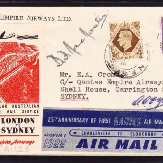 1947 (1st Dec) England to Australia Qantas first ...