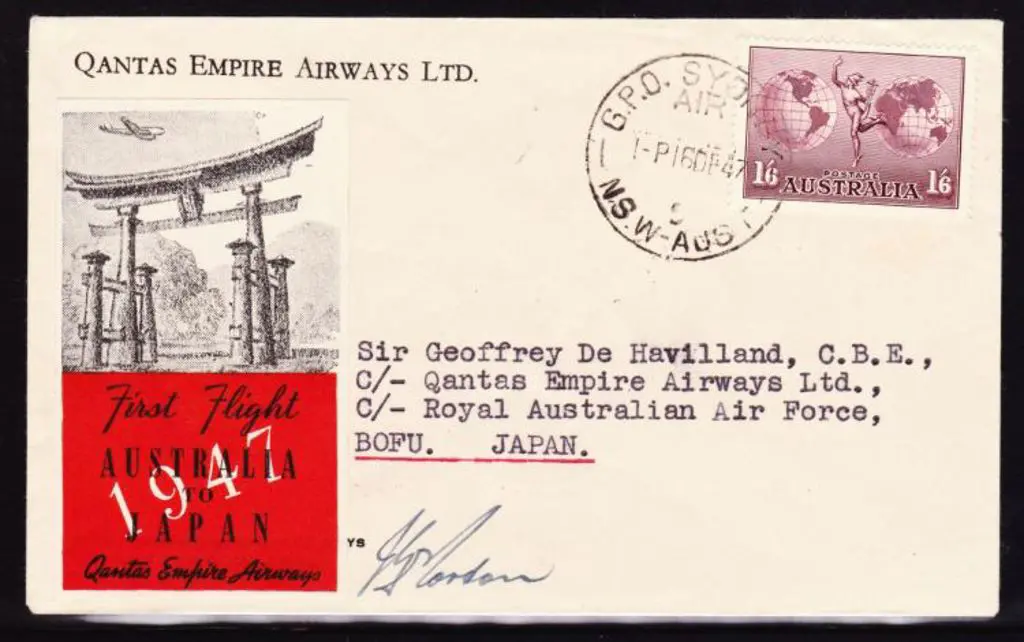 1947 (16th Dec) Australia to Japan Qantas first ... Image 1++