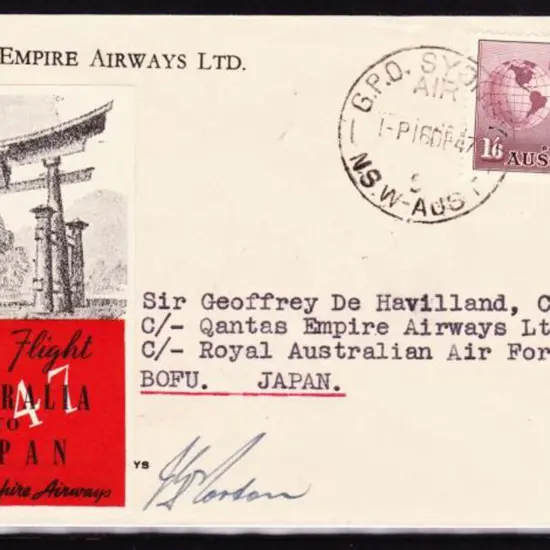 1947 (16th Dec) Australia to Japan Qantas first ...