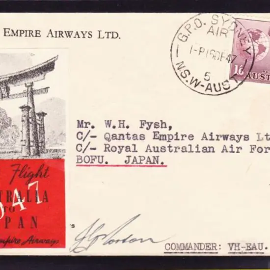 1947 (16th Dec) ditto but addressed to Hudson Fysh ...