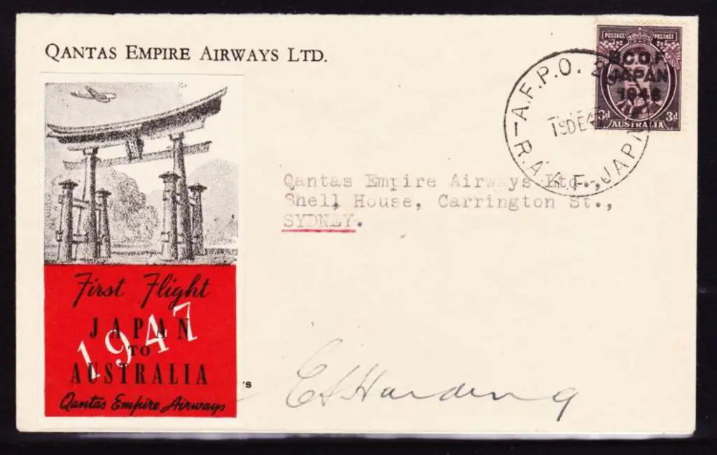 1947 (16th Dec) Japan to Australia Qantas first ... Image 1++