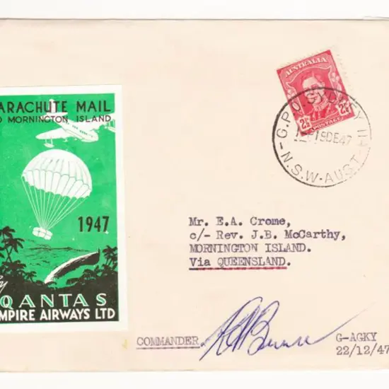 1947 (19th Dec) Sydney to Mornington Island Qantas ...