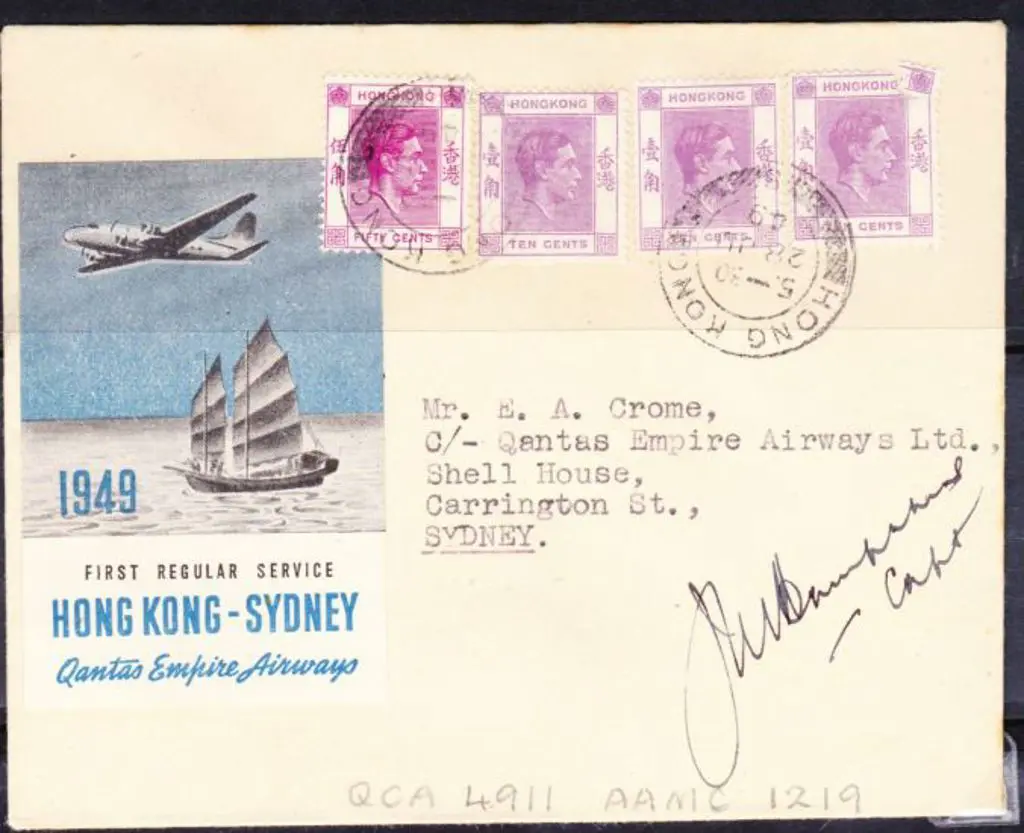 1949 (29th June) Hong Kong to Australia by Qantas ... Image 1++