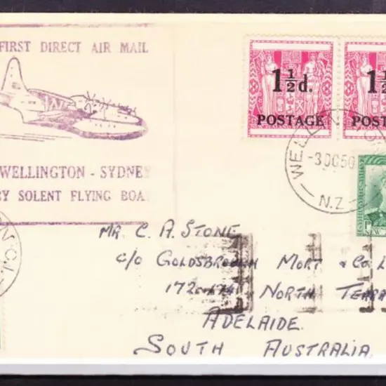 1950 (3rd Oct) Wellington to Sydney by TEAL Solent ...