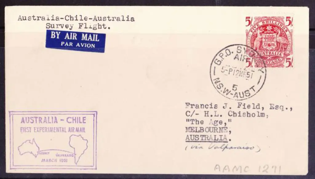 1951 (14th March) ditto but single cover with 5/- ... Image 1++