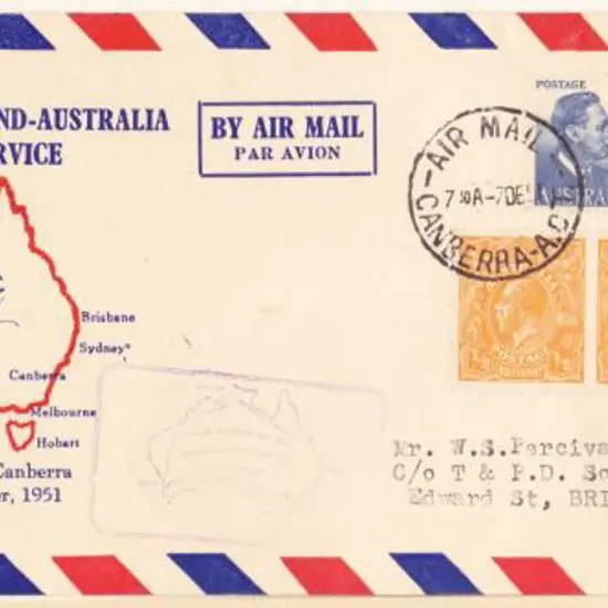 1951 (7th Dec) Canberra to Canberra First Official ...