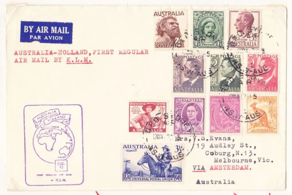 1951 (7th Dec) Sydney to Amsterdam KLM service ... Image 1++