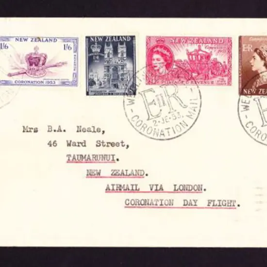 1953 (2nd June) ditto but New Zealand to England ...
