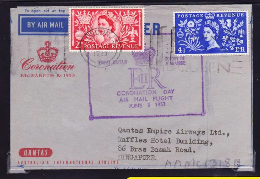 1953 (2nd June) ditto but England to Singapore ... Image 1++