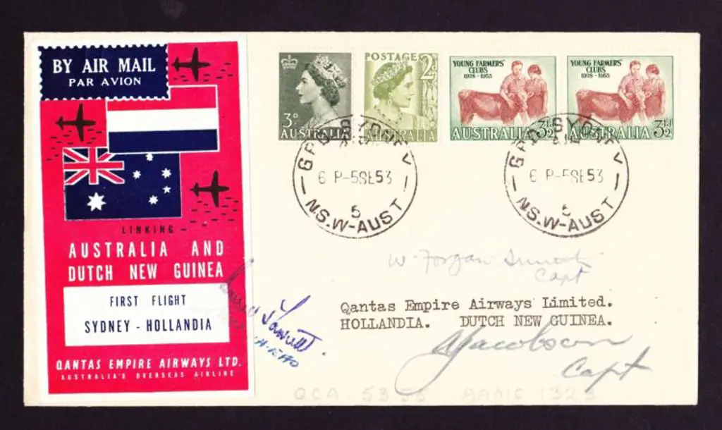 1953 (7th Sept) Sydney to Hollandia via Lae cover ... Image 1++